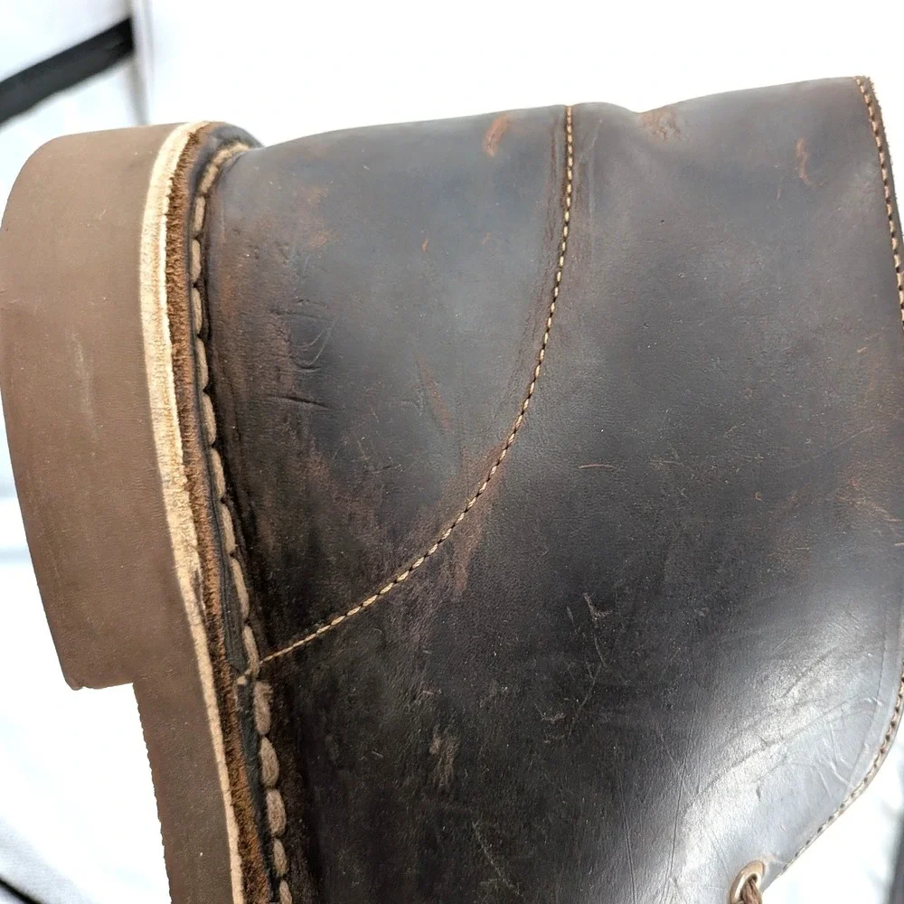 Clarks Bushacre 2 Chukka Boots Brown Leather Lace Up Casual Men's Size 12